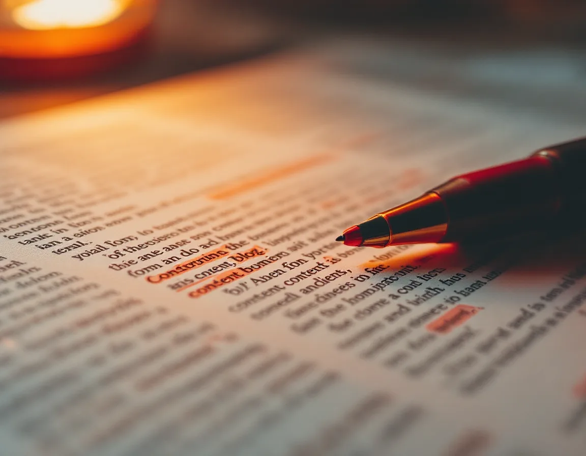 A printed blog article marked up with red pen edits